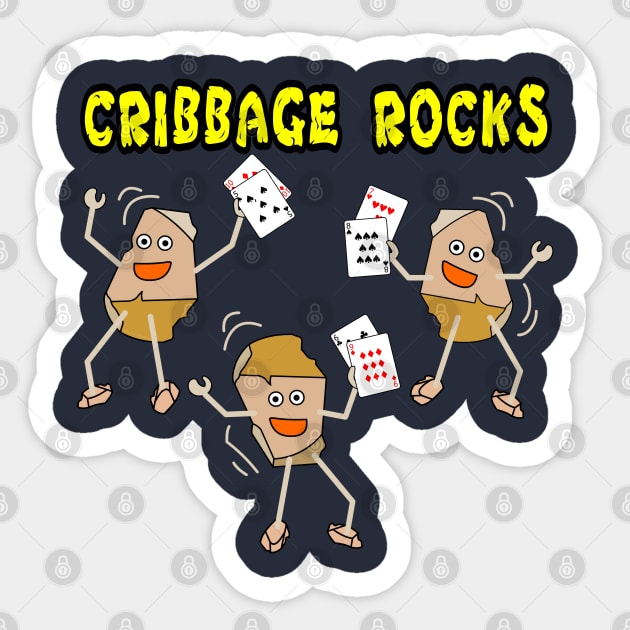 Cribbage Rocks For Dark Products Sticker by Barthol Graphics